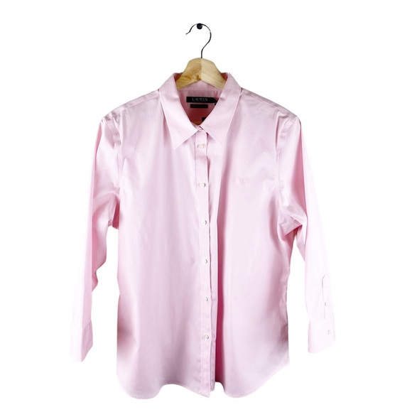 Lauren Ralph Lauren Women's 3/4 Sleeve Button up Cotton non-iron Size XL NWT - Picture 3 of 8